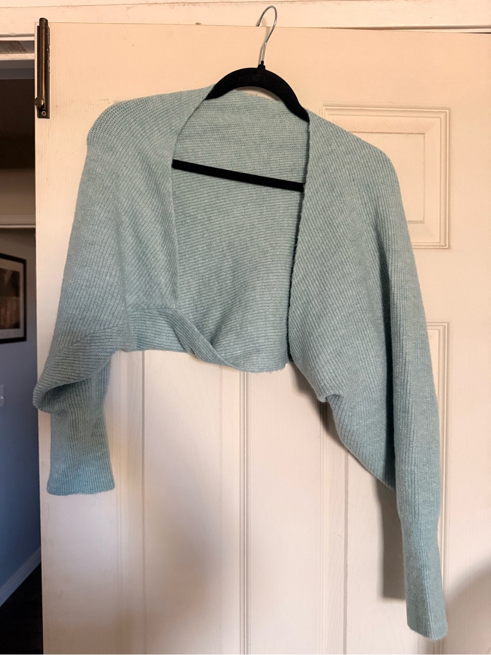 Light Baby Blue Cropped Women’s Sweater Bolero Shrug
